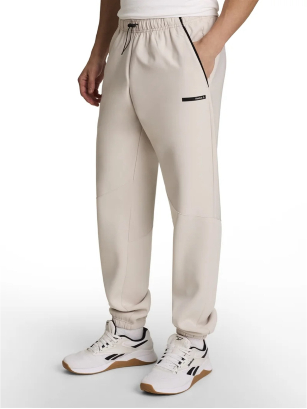 Reebok Slim Jogger Sweatpants Men’s Size XL Beige Black